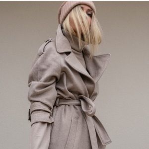 Falconeri 100% Cashmere Taupe Trench Coat